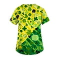thumbnail image 5 of St Patrick's Day Print V Neck Short Sleeve Workwear Top for Women Fashion Scrub Tops with Pocket Casual Work Shirts 2026 Yellow 2XL, 5 of 5