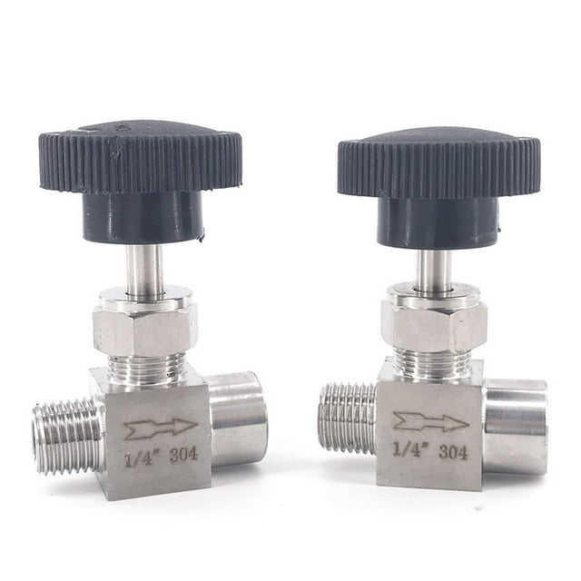Needle Valve Adjustable 1/4" 3/8" Male To Female Thread Stainless Steel 304 Flow Control Shut Off Crane Needle Valve ,Easy to Install