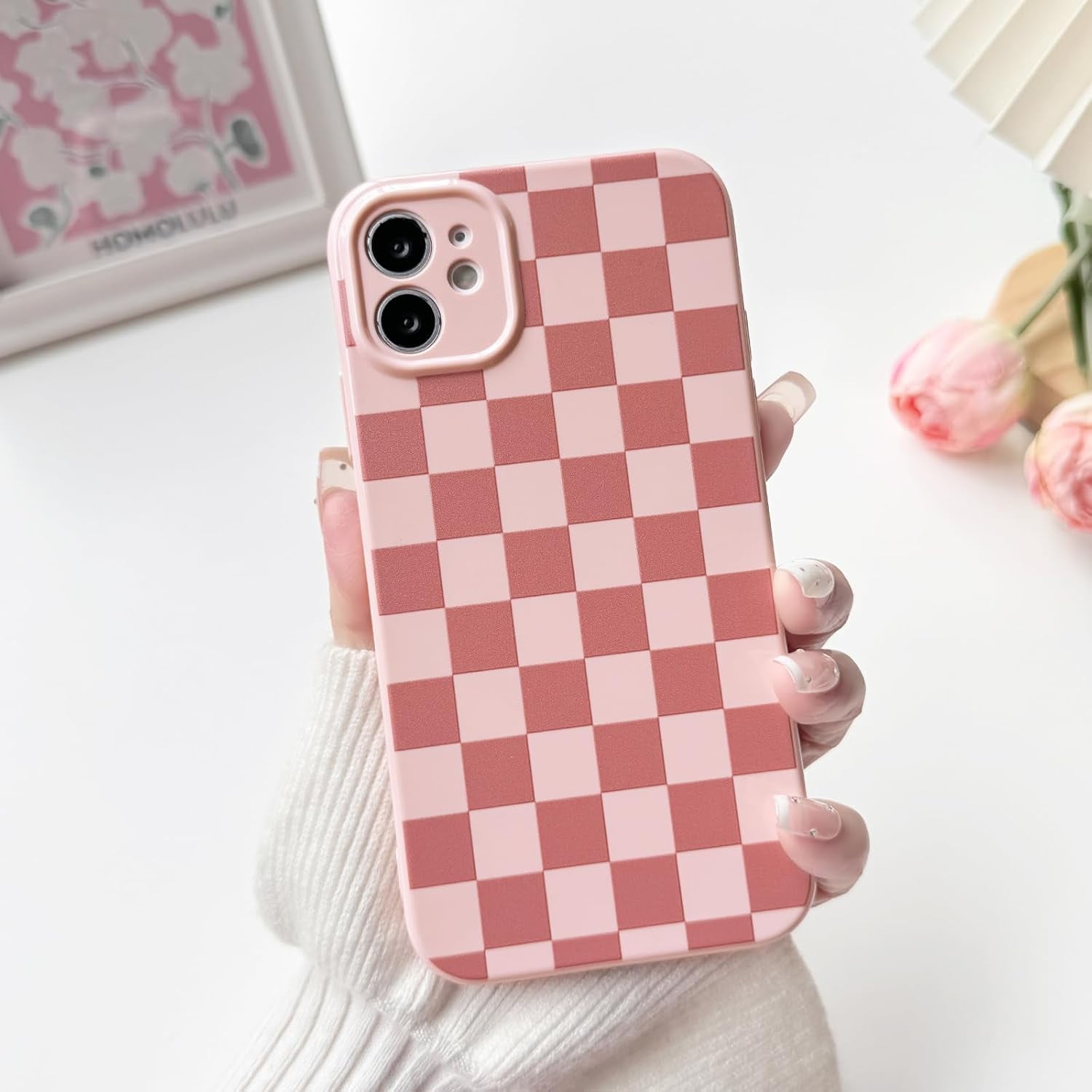 XUCP-Compatible with iPhone 11 Case Cute Aesthetic Checkerboard
