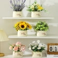 thumbnail image 4 of Flores artificiales falsas, plantas verdes falsas, plantas en macetas, sala de estar, comedor, decoración de escritorio, 4 of 5