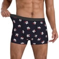 thumbnail image 3 of Men's Boxer Briefs, Red Floral Soft Comfy Mens Underwear Boxer Briefs Breathable With Widen Waist, 3 of 7