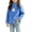 Blue, variant on Girls Fleece Mock Neck Long Sleeve T-Shirts, Stretchy Long Sleeve Panda Print Loose Fit Warm Casual Pullover Tops Tee for Fall Layering Blue Size 5-6