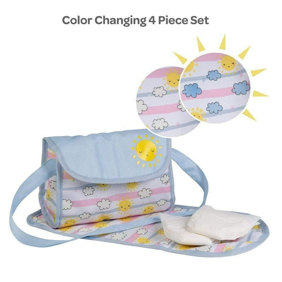 Adora Color-Changing Sunny Days Baby Doll Diaper Bag Set for Little Girls for Ages 2 Years and Up
