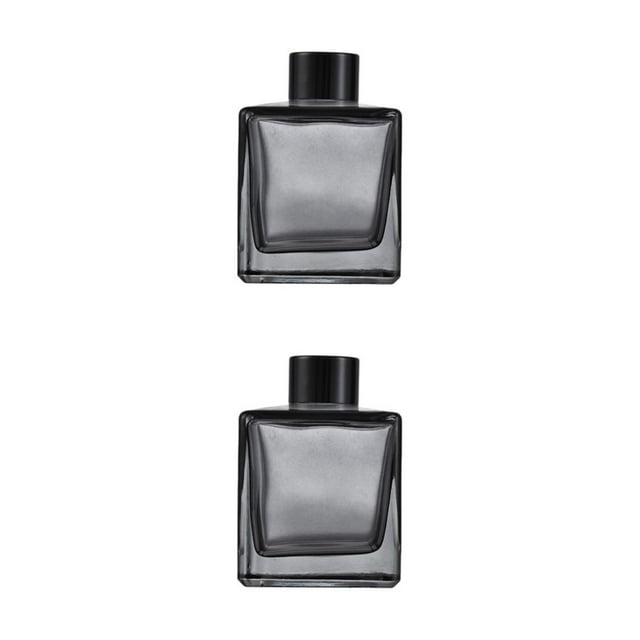 Juego de difusor de aromaterapia Bearachild vidrio cuadrado reciclable 200 ml gris humo 2piezas