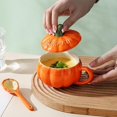 thumbnail image 4 of Halloween Pumpkin Cup Cute Ceramic Pumpkin Mug Funny Ceramic Coffee Mug Pumpkin Tea Cups Cereal Bowl Candy Cookie Jar Autumn (Pumpkin Cups  Pump), 4 of 7