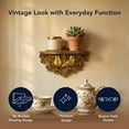 thumbnail image 6 of American Art Decor Vintage Ornate Resin Birds Manor Baroque Scroll Accent Floating Wall Mounted Shelf - Antique Gold, 6 of 10
