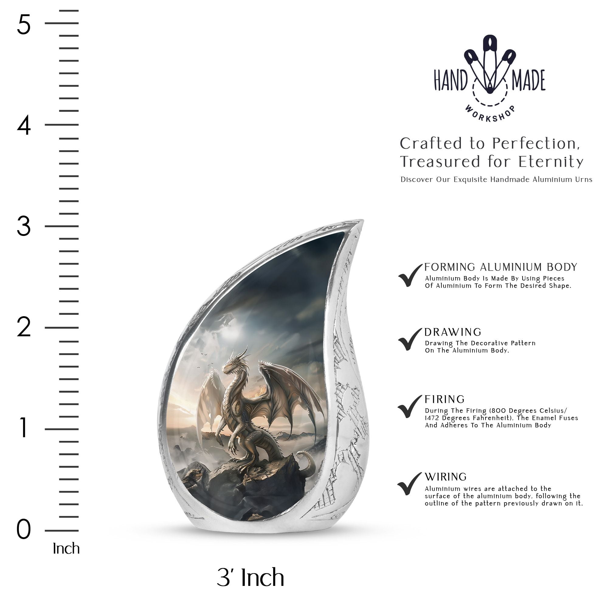 SUBSH Dragon Cremation Urn Human - Urns For Woman Human Ashes - Urns For Human Ashes Small - Pack Of 4 - Urn Human Ashes Small - Cremation Urns For Men - Urn For Ashes For Mom