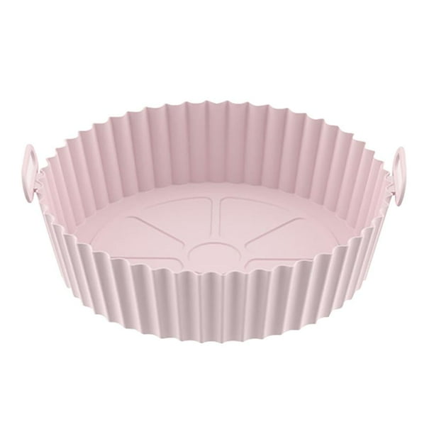 Freidoras de aire de silicona Cesta Horno Revestimiento antiadherente Limpieza fácil (revestimiento rosa)