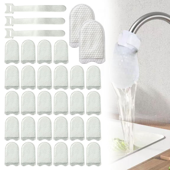 Faucet Filter Cotton Bag,Universal Faucet Filter Bag With Sediment Barrier, Disposable Sink Faucet Filter Bags for Sand, Sediment, Rust, Scale And Impurities 30 Filter Bags With 3 Cable Ties