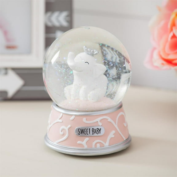 Elephant Waterglobe/Music Box, Pink