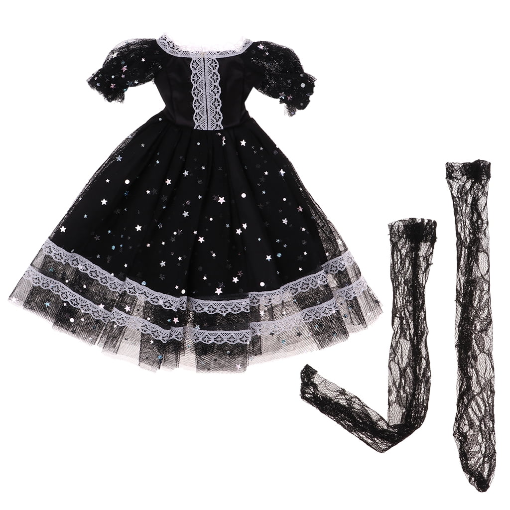 Charming 1/3 Star Gauzy Dress Stockings Set Black for BJD Doll Changing Kits