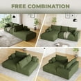 thumbnail image 6 of Wiilayok 113" L-Shape Cloud Sectional Couch with Oversized Chaise,Corduroy Fabric Modern Modular Sofa with Cup Holder, Comfy Boneless Upholstered Couches for Living Room Bedroom,Olive Green, 6 of 7