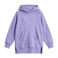 thumbnail image 4 of Jalioing Girls Long Hoodies Oversized Long Sleeve Side Slit Pullover Tops Fashion Solid Hooded Sweatshirt with Pocket, 4 of 7