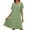 Green women v neck short sleeve dress a1, variant on Women's V Neck Short Sleeve Zip Flowy Casual Mini Dresses Lightweight Loose Fit Summer Vacation Beach Sundress Travel Outfits, Blue S