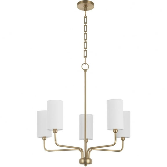 698-5-80 Quorum Lighting Charlotte - 5 Light Chandelier-27.5 Inches Tall and 27 Inches Wide-Aged Brass Finish    -Traditional Installation