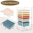 thumbnail image 3 of Costway 6 Drawer Rolling Storage Cart Scrapbook Paper Office Organizer Macaron, 3 of 10