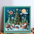 thumbnail image 2 of Kit Punto Cruz Navidad Impreso Hilo Algodón Ecológico Bordado 11CT 50x50cm, 2 of 9
