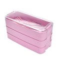 thumbnail image 1 of Three-Layer Wheat Lunch Box 900ml Microwave Lunch Box Wheat Straw Dinnerware Students Office Portable Plastic Bento Box Pink 3, 1 of 6