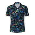 thumbnail image 2 of Daiia Dinosaur Pattern Men’s Polo Shirts,Solid Deck Shirt,Classic Fit, Breathable Cotton Polo for Casual and Sport Wear-Small, 2 of 7