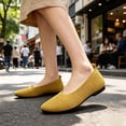 thumbnail image 6 of CHICVOMEY Women's Knit Pointed-Toe Flats Shoes - Comfortable Slip On Casual Walking Flats for Work Office, 6 of 8