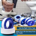thumbnail image 2 of 10 Rolls 1/2 Inch(W) X 520 Inches(L) Teflon Tape,for Plumbers Tape,Plumbing Tape,PTFE Tape,Thread Tape,Plumber Tape for Shower Head,Pipe Sealing,Thread Seal,White…, 2 of 5
