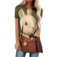 thumbnail image 1 of Camisetas de cuello redondo para mujer Camisetas con estampado vintage Camisetas de manga corta Blusa Tops Fridja bn4523, 1 of 5