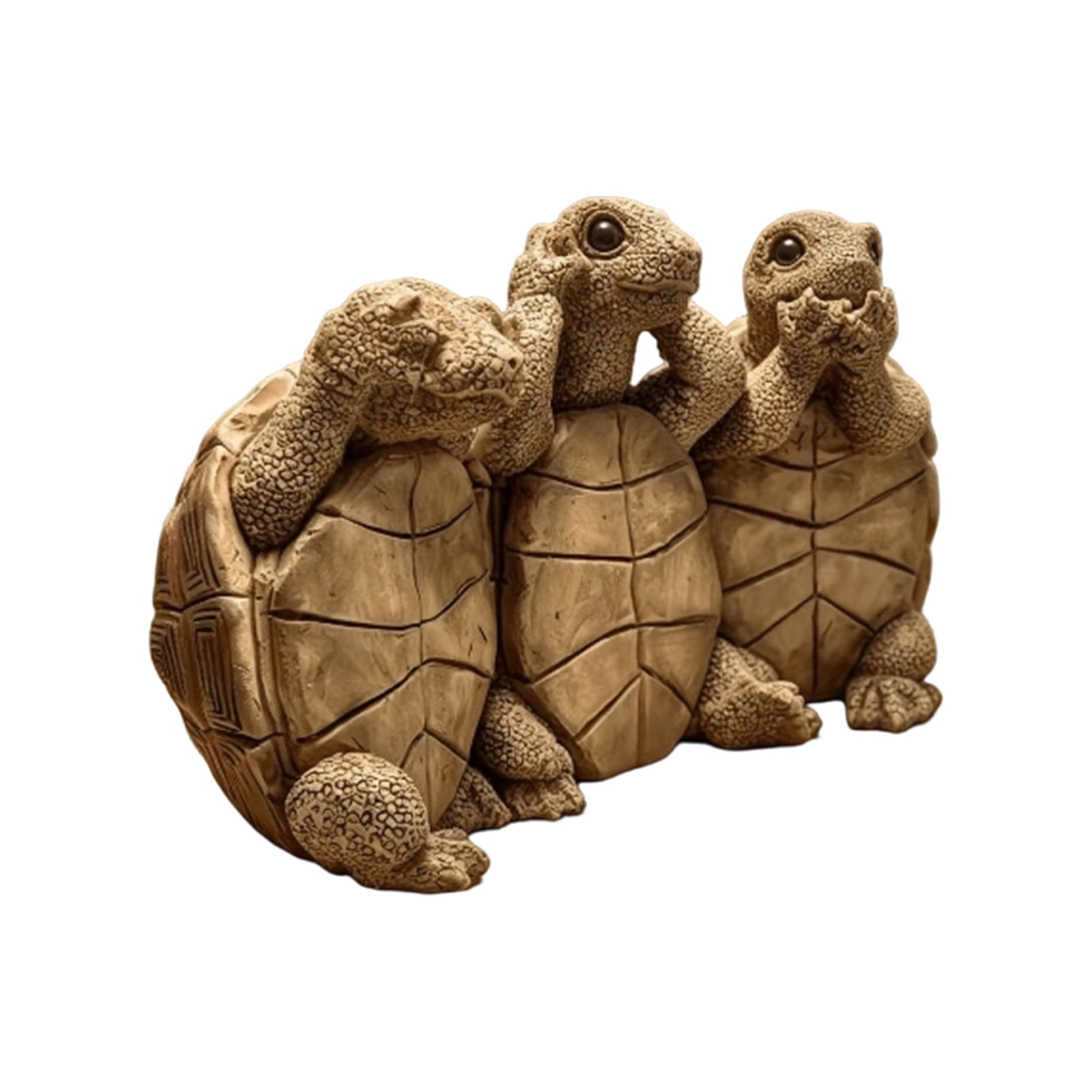 3 Wise Turtles Figurine See Hear Speak No Evil Resin Animal Statue Aquarium Terrarium Decor