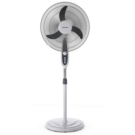 Costway 18‘’ Pedestal Fan 3-Speed Oscillating Stand Floor Manual Control Timer Swing (Best Oscillating Stand Fan)