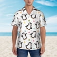 thumbnail image 4 of Lsque Colorful Hearts Penguin pattern Hawaiian Shirt for Men, Unisex Summer Beach Casual Short Sleeve Button Down Shirts-Medium, 4 of 9