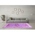 thumbnail image 3 of Ahgly Company Indoor Round Geometric Purple Traditional Area Rugs, 7' Round, 3 of 4