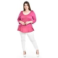 thumbnail image 4 of Blusa con detalle de encaje Roman Fashion /Tallas Extras, 182 (Magenta) fucsia oscuro 42, 4 of 5