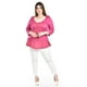 thumbnail image 4 of Blusa con detalle de encaje Roman Fashion /Tallas Extras, 182 (Magenta) fucsia oscuro 42, 4 of 5