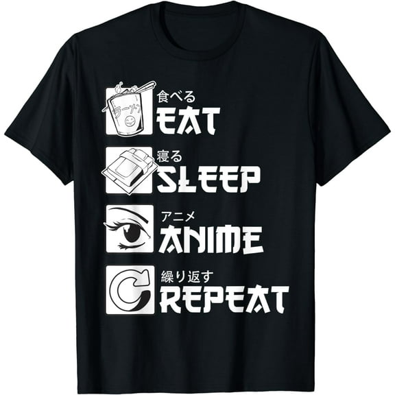 Eat Sleep Anime Repeat Manga Shirts Men Women T-Shirt