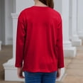 thumbnail image 3 of XADYUY Kids Long Sleeve Shirt Girls 7-8 Crewneck Fall T-Shirts for Kids Girls Casual Basic Girls Tops Cotton Oversized Blouses for Girls,6-7 Years Red, 3 of 4