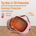 thumbnail image 4 of Calefactor eléctrico mini cerámico Teioe 800W, 3 modos, rosa, 4 of 7