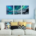 thumbnail image 5 of Farmhouse Wall Art Aurora Scenery Painting On Canvas Wall Decorations For Living Room Stretched And Framed Canvas Paintings 3 Piece Bedroom Bathroom Wall Decor Ready To Hang For Office Home Decor Art, 5 of 6