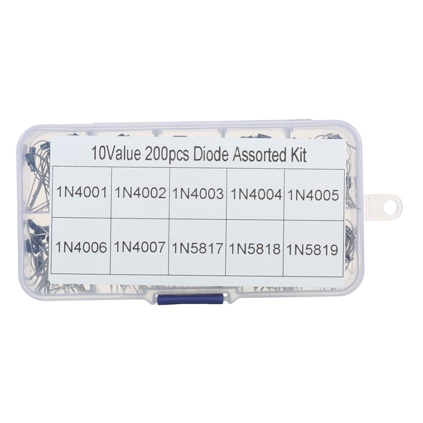 Caja De Diodos 100 Piezas - 10 Valores Surtidos (1N4001, 1N4007, 1N5819...) | Kit Electrónico Con Caja Organizadora