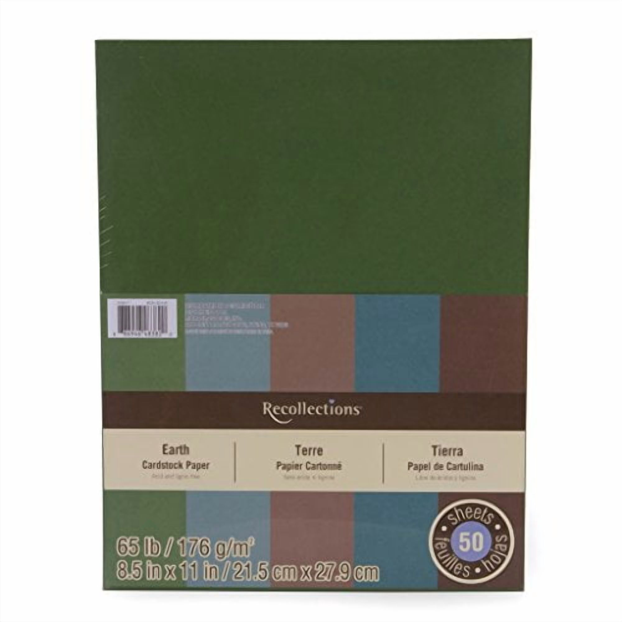 8.5" x 11" Earth Cardstock Paper by Recollections - Acid and Lignin Free Paper for Scrapbooks - Arts & Crafts - 50 Sheets