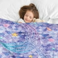 thumbnail image 3 of Mermaid Blanket, Cute Mermaid Tail Scales Fuzzy Soft Cozy Warm Mermaid Throw Blanket for Girls Women, Mermaid Tail Blanket Gifts for Girl Women Kids Toddler 30” x 40”, 3 of 7