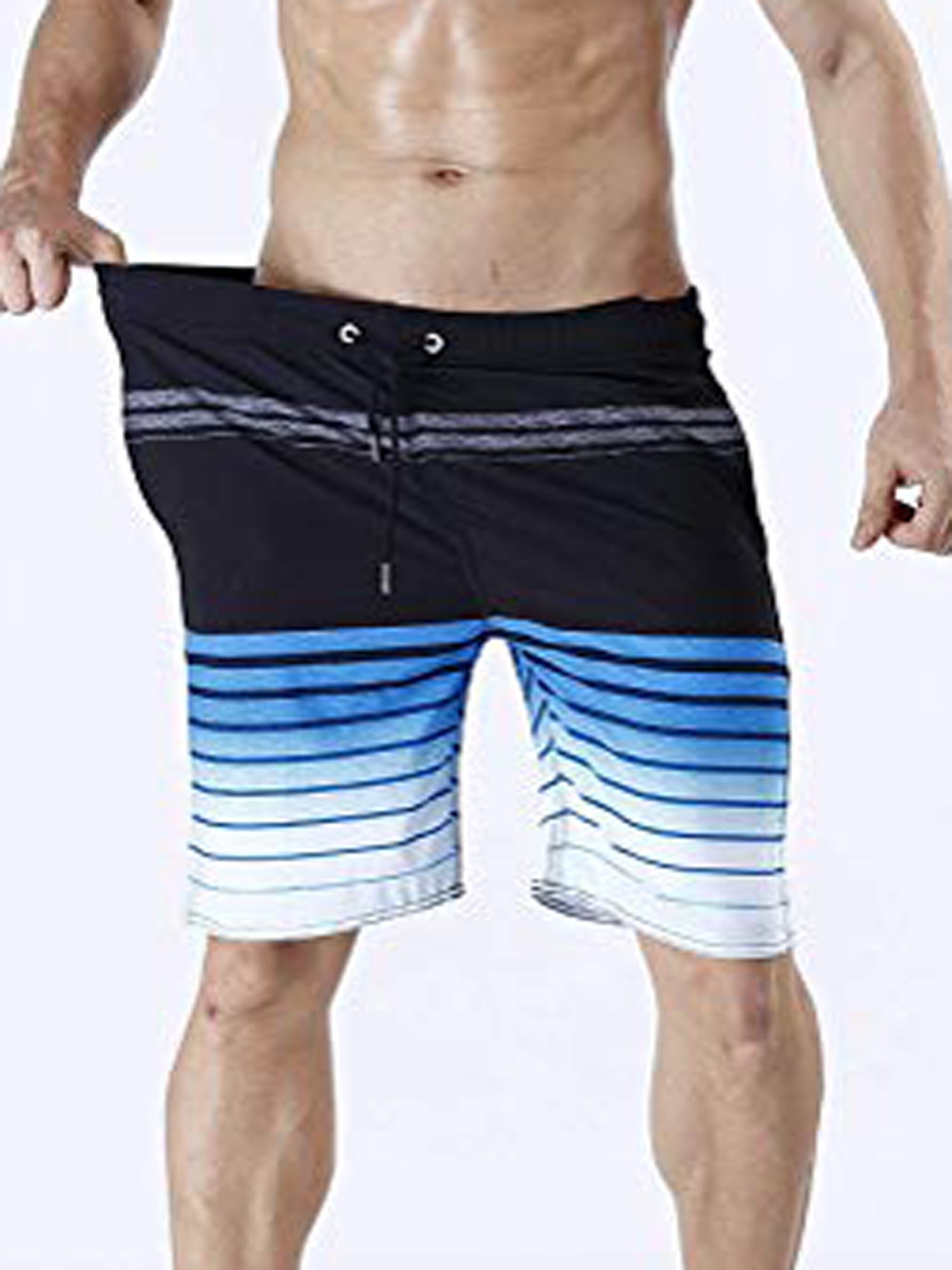 LELINTA Mens Swim Trunks Board Shorts Bathing Suits Elastic Waist ...