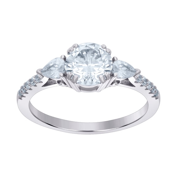 925 Sterling Silver Womens Pear Round Cubic Zirconia Fashion Ring Size 8 Ring for Women - 2.6 Grams