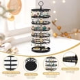 6 Tier Rotating Earring Holder Organizer Display Tree with Metal Tray ...