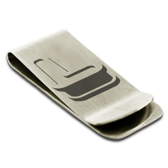 Tioneer Stainless Steel Letter L Initial 3D Monogram Engraved Engraved Money Clip Credit Card Holder