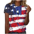 thumbnail image 2 of Goodtrade8 July 4th T Shirts for Women Summer Red White and Blue Pullover Short Sleeve Graphic , Casual American Flag Independence Day Fashion Womens Tops Red White and Blue, 2 of 5