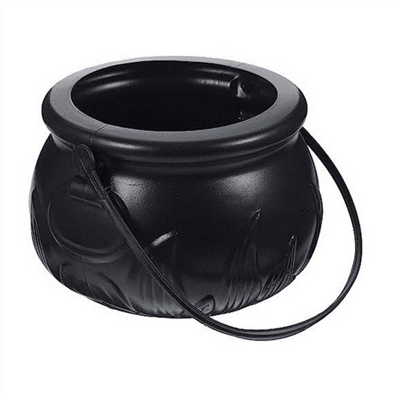 New Arrivals Black Cauldron Kettle Plastic Witch Candy Bucket