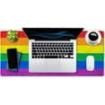 thumbnail image 4 of Extended Gaming Mouse Pad (35.4x15.7 in), Large Non-Slip Rubber Base Mousepad with Stitched Edges, Waterproof Keyboard Mouse Mat Desk Pad for Work, Game, Office, Home - LGBT Colored Flag of Gay, 4 of 6