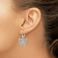 thumbnail image 4 of FJC Finejewelers 925 Sterling Silver Dangle Polished Filigree Butterfly Leverback Earrings 33 mm x 20 mm, 4 of 6