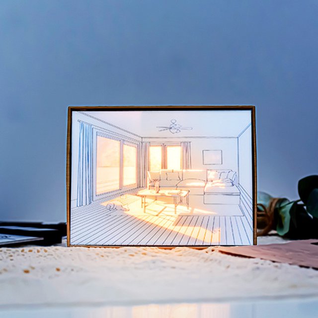 Lámpara de pintura para dormitorio, luz de ambiente alimentada por USB, acrílico para decoración de sala de estar Ndcxsfigh Para estrenar