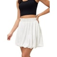 thumbnail image 5 of Siliteelon Women Ruffle Mini Skirt Flowy Skort High Waisted Bubble Hem Built-in Shorts with Pockets, 5 of 6