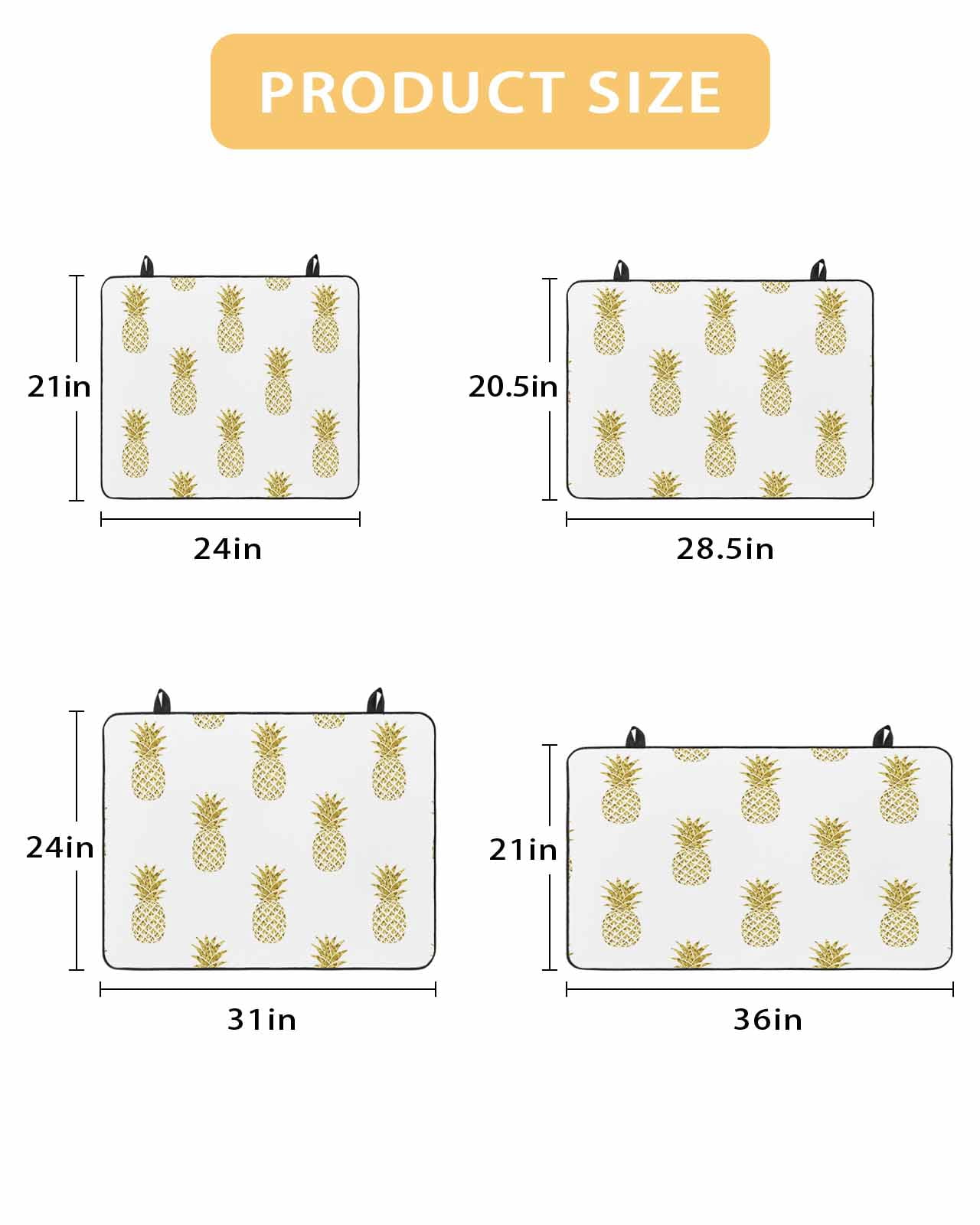 Large Induction Cooktop Protector Mat Pineapple Stove Top Covers for Electric Stove, Modern Abstract Yellow Fruits Textured Decorative Stove Burner Cover Mats, Glass Top Stove Cover